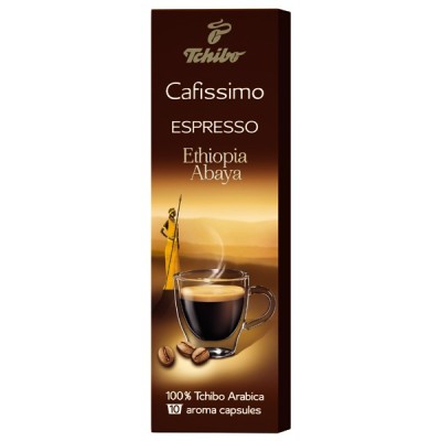 Еспресо Етиопия Абая 10 капсули по 8 гр I Tchibo Ароматно еспресо с балансиран вкус Cafissimo и очарователната Италия ви предлагат незабравимо кафе с романтичен цветен аромат и оттенъци на жасмин Създаден за Еспресо Етиопия Абая 10 капсули по 8 гр I Tchib