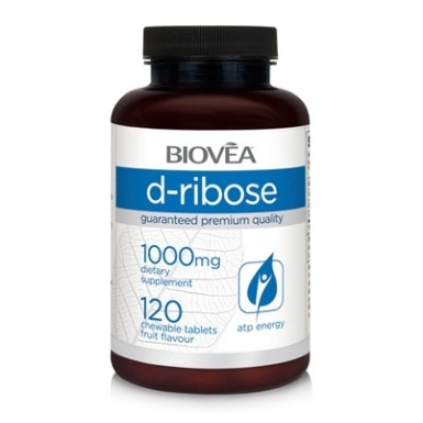 D-Ribose 120 дъвчащи таблетки | Biovea Висококачествена D-Ribose, защитена с 4 патента Удобни таблетки за дъвчене с вкус на плодове Увеличава толерантността към интензивни физически усилия Помага за увелич D-Ribose 120 дъвчащи таблетки | Biovea Висококаче