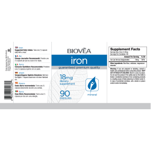 Желязо (Iron) 18 мг 90 капсули | Biovea