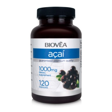 Акай Бери (Acai Berry) 120 капсули / 2 месеца | Biovea  Акай Бери 4:1 1000mg от Biovea - най-известният суперплод, мощен антиоксидант и още нещо... Поддържа нервната система Помага Акай Бери (Acai Berry) 120 капсули / 2 месеца | Biovea  Акай Бери 4:1 1000