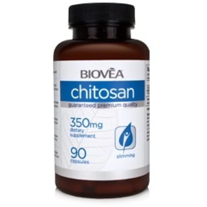Biovea Хитозан (Chitosan) - блокира мазнините и абсорбирането им в тялото. Подпомага процеса на отслабване Поддържа нивата на холестерол Подпомага имунната система Хитозан 350 мг 90 капсули от Biovea Biovea Хитозан (Chitosan) - блокира мазнините и абсорби