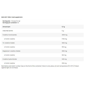 Crea 4 Advanced Forms of Creatine Matrix 300 гр | BAD ASS