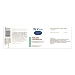 Reduced Glutathione 80 мг 90 капсули | BioCare