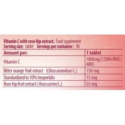 Vitamin C 1000 with Rose Hips and Bitter Orange 90 таблетки | FA Nutrition