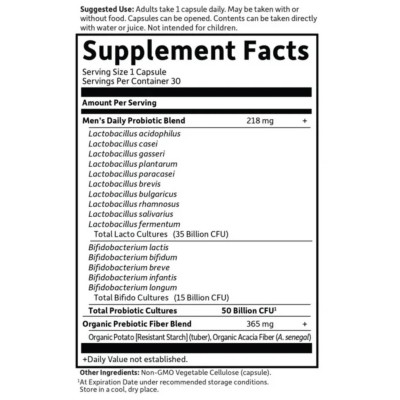 Dr. Formulated Probiotics Once Daily Men's 30 капсули | Garden Of Life