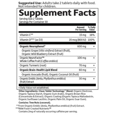 Dr. Formulated Memory & Focus for Adults 40+ 60 таблетки | Garden Of Life