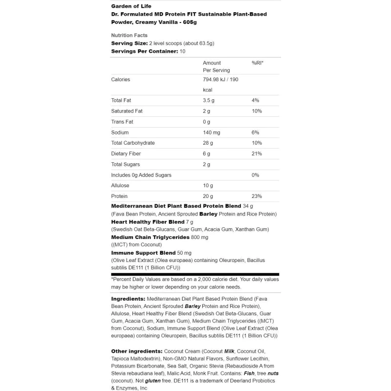 Dr. Formulated MD Protein FIT 605 гр | Garden Of Life Dr. Formulated MD Protein FIT 605 гр | Garden Of Life
