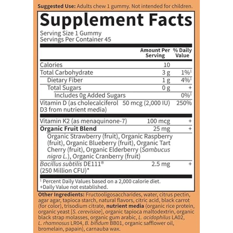Vitamin Code Gummies Vitamins D3 & K2 45 желирани бонбони | Garden Of Life Vitamin Code Gummies Vitamins D3 & K2 45 желирани бонбони | Garden Of Life