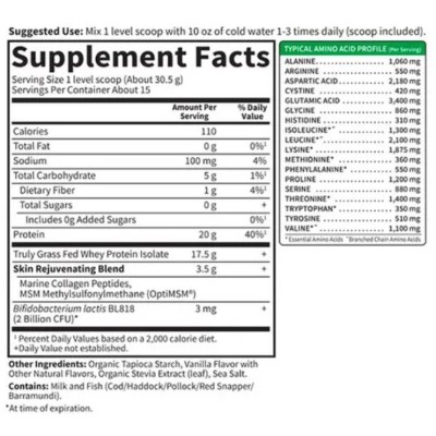 Sport Grass Fed Whey+ Skin 457 гр | Garden Of Life