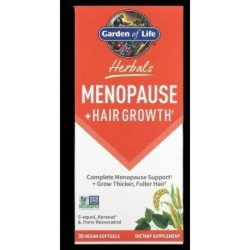 Herbals Menopause + Hair Growth 30 гел-капсули | Garden Of Life Herbals Menopause + Hair Growth 30 гел-капсули | Garden Of Life