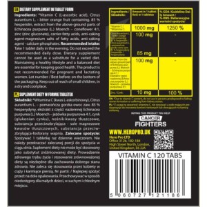 Vitamin C 1000 мг + Bioflavonoids 120 таблетки | Hero.Lab