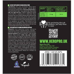 Zinc Picolinate 50 мг 120 капсули | Hero.Lab