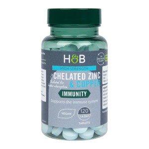 High Strength Chelated Zinc & Copper 25 мг 120 таблетки | Holland & Barrett