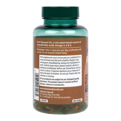 Flaxseed (Linseed) Oil 1000 мг 60 гел-капсули | Holland & Barrett