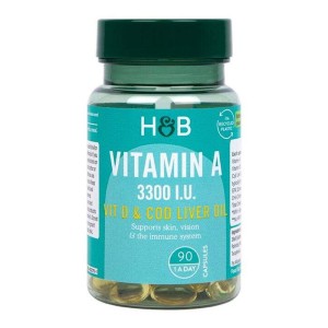 Vitamin A + D & Cod Liver Oil 90 капсули | Holland & Barrett