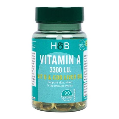 Vitamin A + D & Cod Liver Oil 90 капсули | Holland & Barrett