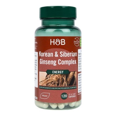 Korean & Siberian Ginseng Complex 120 капсули | Holland & Barrett