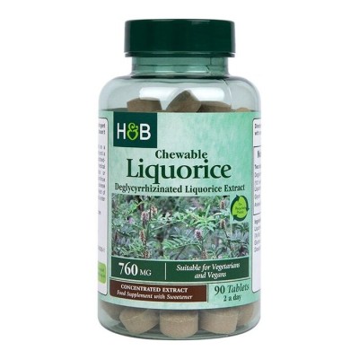 Chewable Liquorice Extract 60 дъвчащи таблетки | Holland & Barrett Chewable Liquorice Extract 60 дъвчащи таблетки | Holland & Barrett