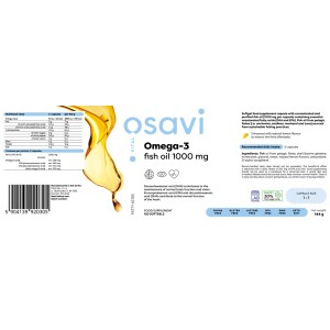 Omega 3 Fish Oil Lemon Flavor 1000 мг 120 гел-капсули | Osavi