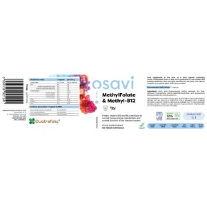 Methyl Folate & Methyl-B12 with Quatrefolic 60 капсули | Osavi 