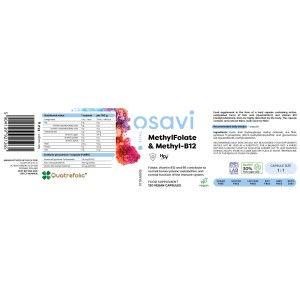 Methyl Folate & Methyl-B12 with Quatrefolic 120 капсули | Osavi 