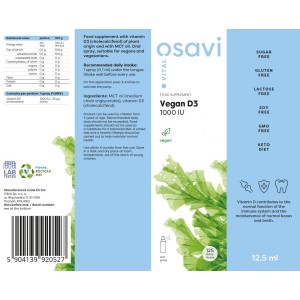 Vegan D3 1000 IU Oral Spray 12.5 мл | Osavi