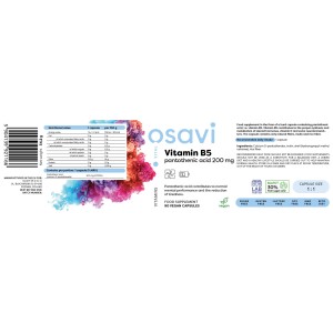 Vitamin B5 Pantothenic Acid 200 мг 90 капсули | Osavi