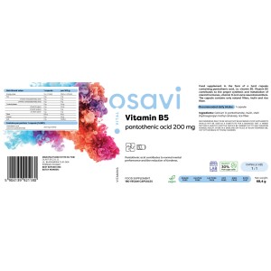 Vitamin B5 Pantothenic Acid 200 мг 180 капсули | Osavi