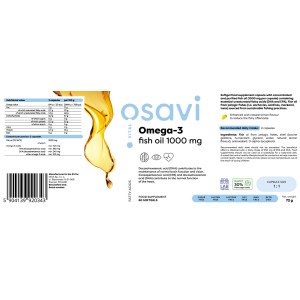 Omega 3 Fish Oil Lemon Flavor 1000 мг 60 гел-капсули | Osavi