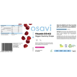 Vegan Gummy Drops Vitamin D3 400 IU + K2 75 мкг 60 бонбона | Osavi