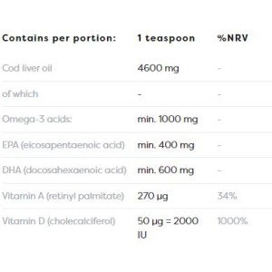 Liquid Norwegian Cod Liver Oil + D3 Lemon Flavored 250 мл | Osavi