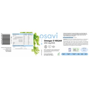 Vegan Omega-3 DHA 250 мг 120 гел-капсули | Osavi