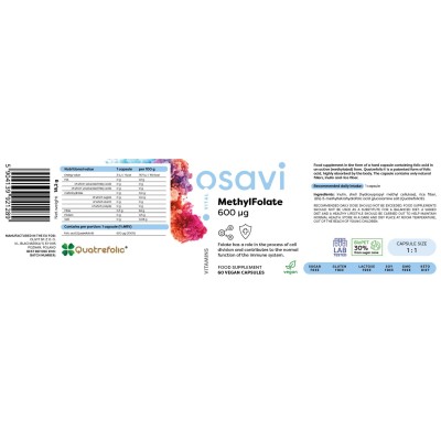 Methyl Folate with Quatrefolic 600 мкг 120 капсули | Osavi
