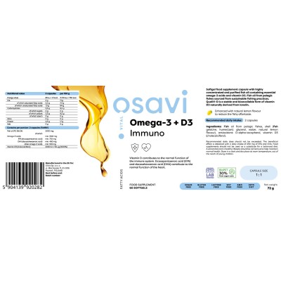 Omega-3 + D3 Immuno 180 гел-капсули | Osavi