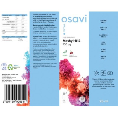 Methyl B-12 Oral Spray 100 мкг 25 мл | Osavi