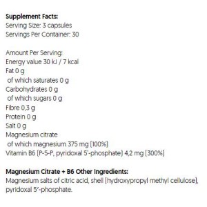 Magnesium Citrate 375 мг + B6 P-5-P 90 капсули | Osavi