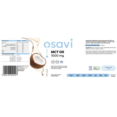 MCT Oil 1000 мг C8 + C10 180 гел-капсули | Osavi