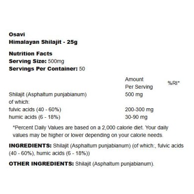 Himalayan Shilajit 500 мг 25 гр | Osavi