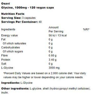 Glycine 1000 мг 60 капсули | Osavi