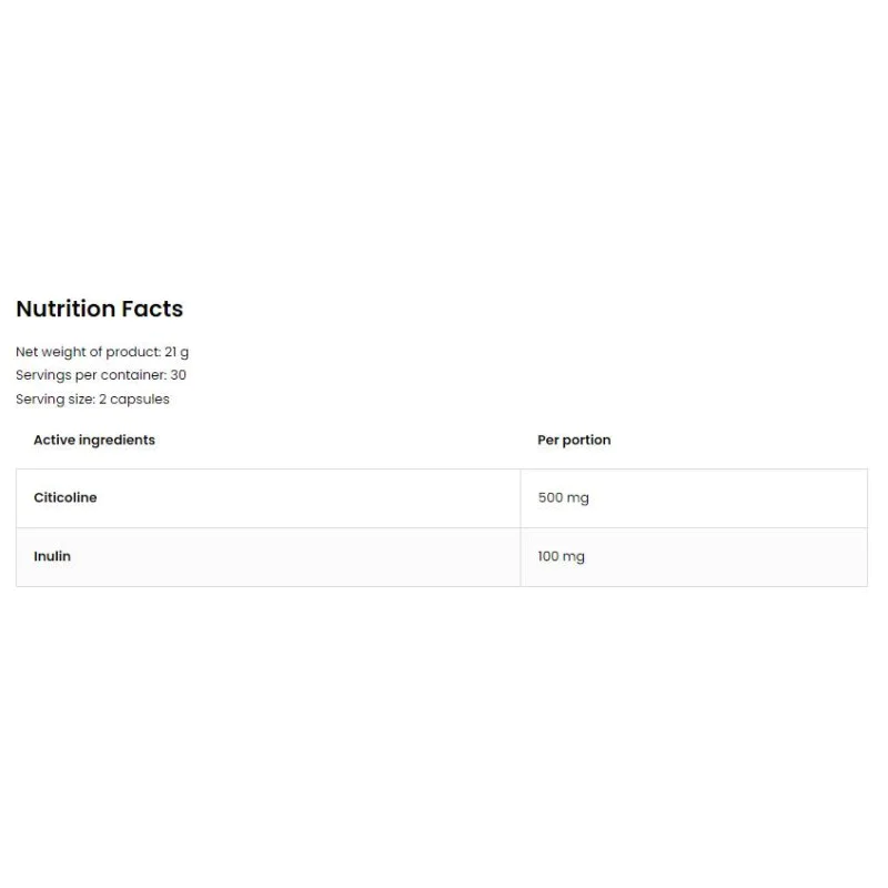 Citicoline 250 мг 60 капсули | OstroVit Citicoline 250 мг 60 капсули | OstroVit