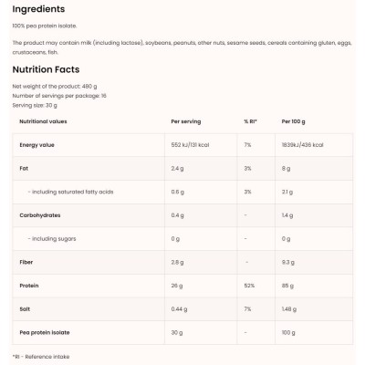 Pea Protein Isolate 480 гр | OstroVit