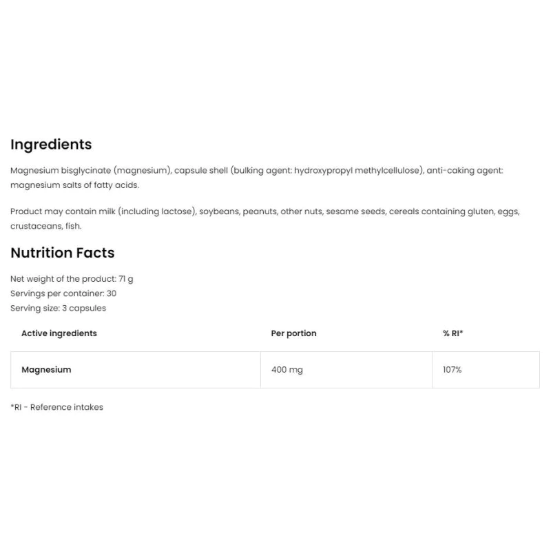 Magnesium Glycinate 90 капсули | OstroVit Magnesium Glycinate 90 капсули | OstroVit