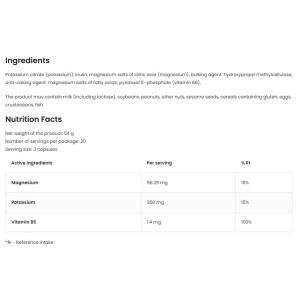 Magnesium Citrate + Potassium + B6 P-5-P 90 капсули | OstroVit