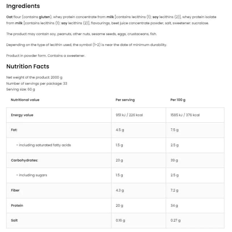 Oats & Whey 2000 гр | OstroVit Oats & Whey 2000 гр | OstroVit