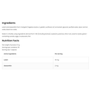 Lutein + Zeaxanthin 60 капсули | OstroVit