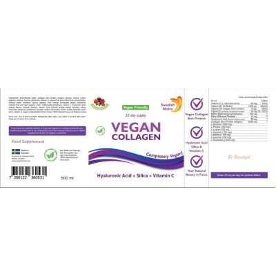 Vegan Collagen | with Hyaluronic Acid, Silica and Vitamin C 500 мл | Swedish Nutra