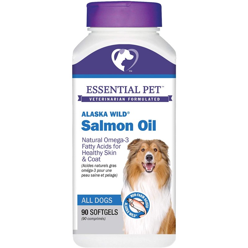 Alaska Wild Salmon Oil (Omega 3) 1000 мг 90 дражета | Essential Pet Подпомага състоянието на козината Регулира обмена на веществата При затлъстяване на животното Заздравява имунитета Подпомага функциите Alaska Wild Salmon Oil (Omega 3) 1000 мг 90 дражета 