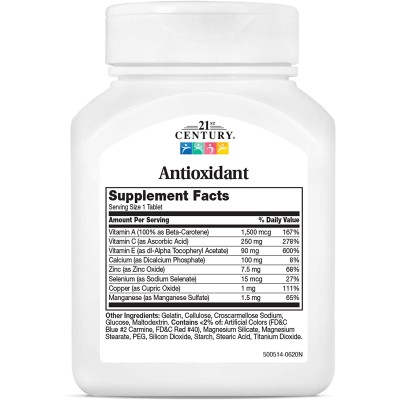 Antioxidant 75 таблетки | 21st Century Antioxidant 75 таблетки | 21st CenturyЗа успешна борба със свободните форми на кислород
Усилва имунния отговор на неблагоприятните външни фактори
Бори се с бактериите, инфекциите, вирусите
Защитава клетк Antioxidant 75 таблетки | 21st Century За успешна борба със свободните форми на кислород Усилва имунния отговор на неблагоприятните външни фактори Бори се с бактериите, инфекциите, вирусите Защитава к Antioxidant 75 таблетки | 21st Century За успешна борб