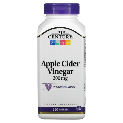 Apple Cider Vinegar (Ябълков оцет) 300 мг 250 таблетки | 21st Century Apple Cider Vinegar (Ябълков оцет) 300 мг 250 таблетки | 21st Century