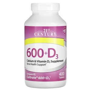 Calcium Supplement 600 + D3 400 таблетки | 21st Century